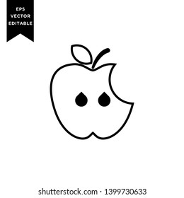 Apple outline vector icon 