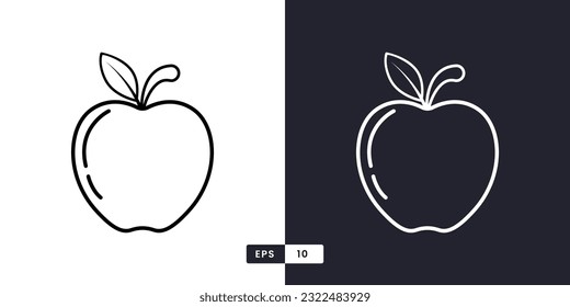 
Apple outline vector icon illustration