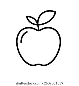 An apple outline vector icon on a white background