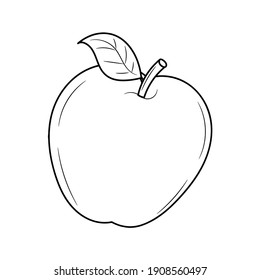 Cute Apple Coloring Page Outline Sketch Drawing Vector Realistic Apple  Drawing Realistic Apple Outline Realistic Apple Sketch PNG and Vector  with Transparent Background for Free Download