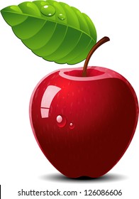 Apple over white