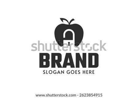 Apple and padlock logo design