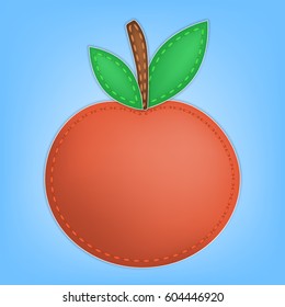 Apple. Paper art. Scrapbooking. Vector illustration