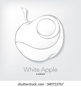 Apple paper cut design background or logo