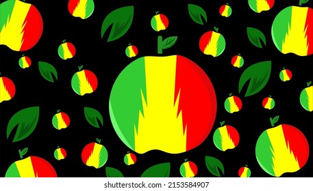 apple pattern background with red,yellow,green colors vector eps 10