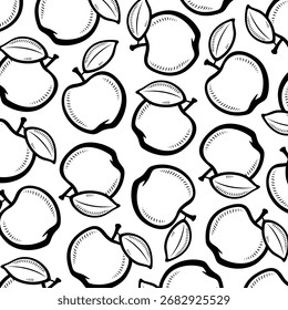 Apple pattern background set. Collection icons apple. Vector