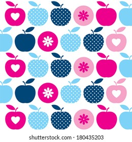 Apple Pattern Background Vector Illustration