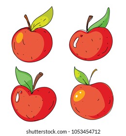 Apple for pattern. Garden, apple juice. Illustration of vector apple. Doodle icon