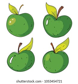 Apple for pattern. Garden, apple juice. Illustration of vector apple. Doodle icon