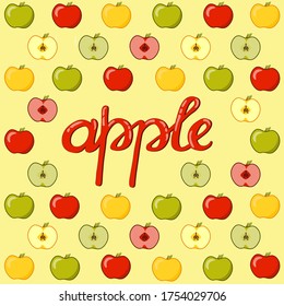 Apple pattern with lettering word