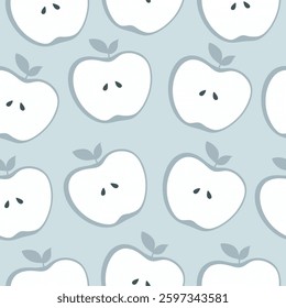 Apple Pattern on Blue, ideal for fabric, textile.