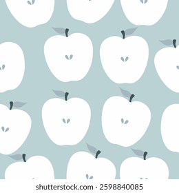 Apple Pattern on Blue, ideal for fabric, textile.
