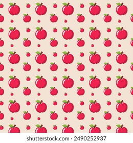 Apple pattern in pixel art style