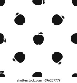 Apple pattern repeat seamless in black color for any design. Vector geometric illustration