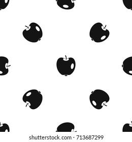 Apple pattern repeat seamless in black color for any design. Vector geometric illustration