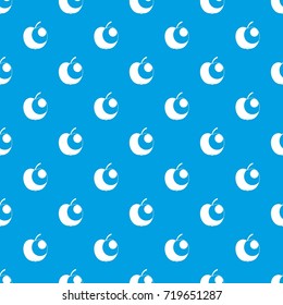 Apple pattern repeat seamless in blue color for any design. Vector geometric illustration