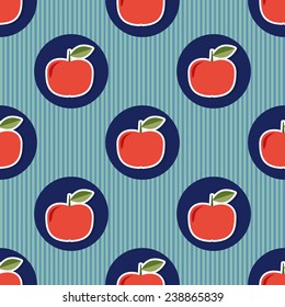 Apple pattern. Seamless texture with ripe red apples. Use as a pattern fill