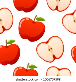 Apple pattern seamless vector on white background