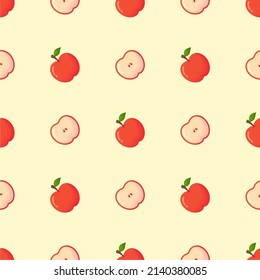 Apple pattern simple vector design, Background cream