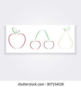 Apple pear cherry banner natural products.
