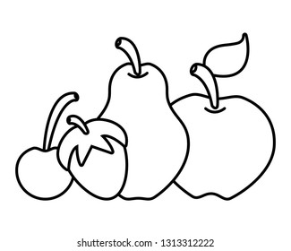 apple pear cherry strawberry
