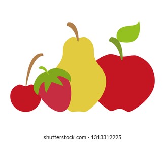 apple pear cherry strawberry
