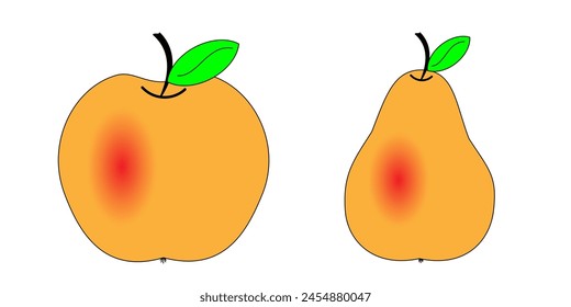 Apple and pear. Dessert. Illustration.