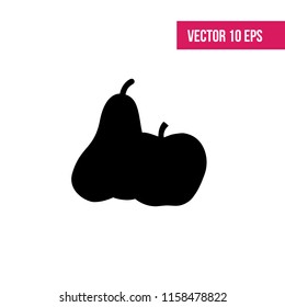 Apple and pear. Fruits on a white background. Vector
