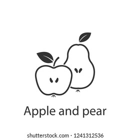 Apple and pear icon. Element of drink and food icon for mobile concept and web apps. Detailed Apple and pear icon can be used for web and mobile