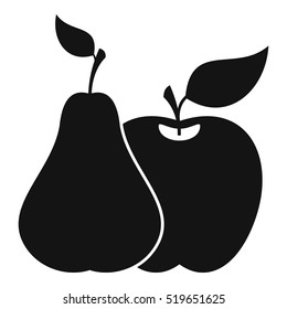 Apple And Pear Icon. Simple Illustration Of Apple And Pear Vector Icon For Web Design