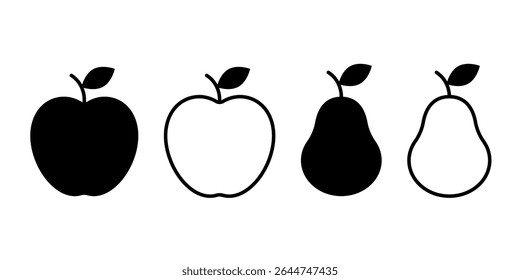 Apple and pear icon symbol