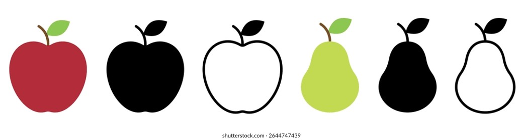 Apple and pear icon symbol