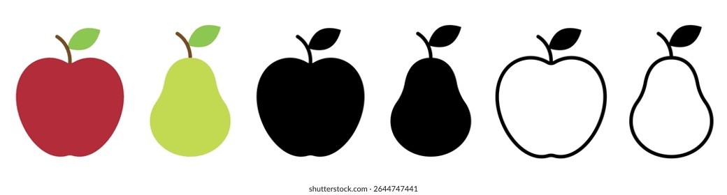 Apple and pear icon symbol