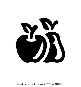 Icono Apple y pera (ilustración vectorial)