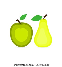 apple and pear icons