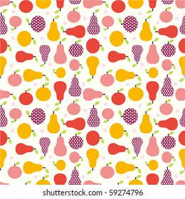 apple pear seamless vector pattern