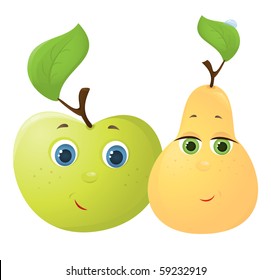 Apple and pear (vector version)