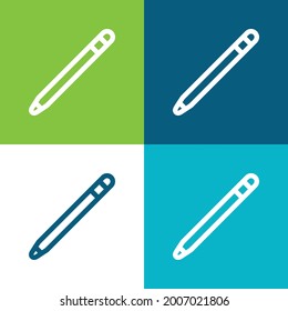 Apple Pencil Flat four color minimal icon set