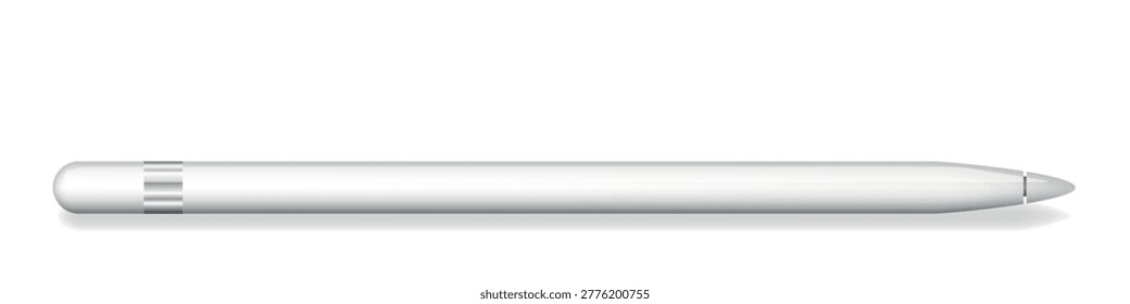 Apple Pencil USB-C mockup. Real dimentions. Front stylus view isolated on white background.