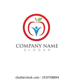 Apple people health logo vector design