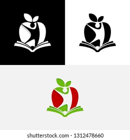 Apple People School Book Read Abstract Icon Logo