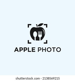 Apple photography logo design icon vector silhouette illustration