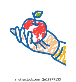 apple picking autumn doodle icon sketch vector. apple picking autumn sign. isolated symbol illustration