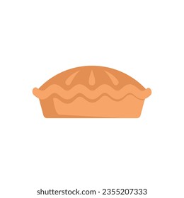Apple pie bakery icon flat vector. Fruit cake. American peach isolated