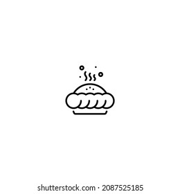 Apple pie bakery Outline Icon, Logo, and illustration Vector