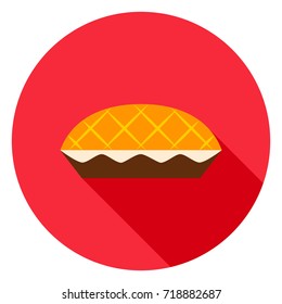 Apple Pie Circle Icon. Vector Illustration. Thanksgiving Dinner.