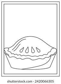Apfelkuchenfarbseite, handgezeichnet, Vektorgrafik 