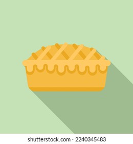 Apple pie cream icon flat vector. Cake dessert. Bakery food