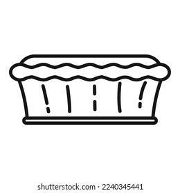 Apple pie dessert icon outline vector. Fruit cake. Cute pastry