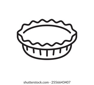 Apple pie dessert icon outline vector. Fruit cake. Cute pastry. line style design sign on white background. 